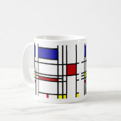 Piet Mondriaan, "コンポジション" コーヒーマグカップ (正面左)
