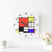 Piet Mondriaan , 1926 Composition スクエア壁時計 (ホーム)