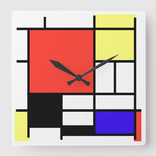 Piet Mondriaan , 1926 Composition スクエア壁時計 (正面)