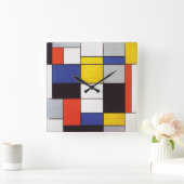 PIET MONDRIAAN - Compositon A 1923年 スクエア壁時計 (ホーム)