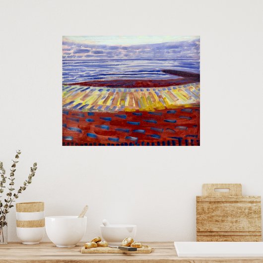 Piet Mondrian「日没後の海」| ポスター (キッチン)