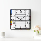 Piet Mondrian, Composition 10 スクエア壁時計 (ホーム)