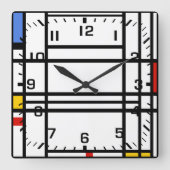 Piet Mondrian, Composition 10 スクエア壁時計 (正面)