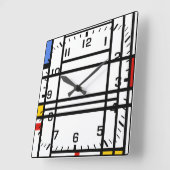 Piet Mondrian, Composition 10 スクエア壁時計 (傾斜)
