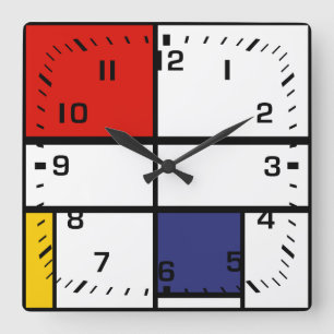 Piet Mondrian, Composition C スクエア壁時計
