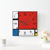 Piet Mondrian, Composition ii スクエア壁時計 (ホーム)