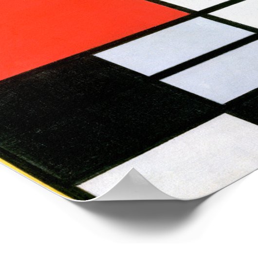 Piet Mondrian Composition Red Yellow Blue Black ポスター (角)