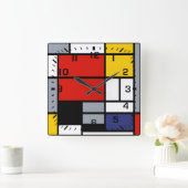 Piet Mondrian, Composition with Large Red Plane スクエア壁時計 (ホーム)