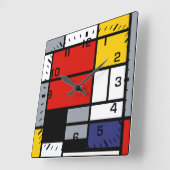 Piet Mondrian, Composition with Large Red Plane スクエア壁時計 (傾斜)