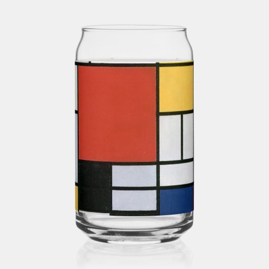 Piet Mondrian Red Blue Yellow Abstract Art ガラス缶 (正面)
