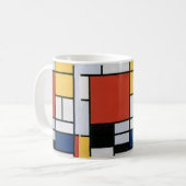 Piet Mondrian Red Blue Yellow Abstract Art コーヒーマグカップ (正面左)