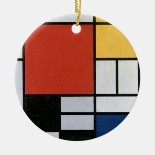 Piet Mondrian Red Blue Yellow Abstract Art セラミックオーナメント (正面)