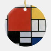 Piet Mondrian Red Blue Yellow Abstract Art セラミックオーナメント (裏面)