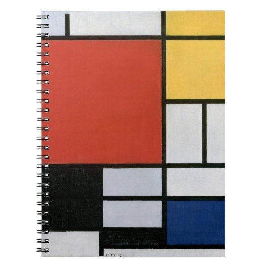 Piet Mondrian Red Blue Yellow Abstract Art ノートブック (正面)