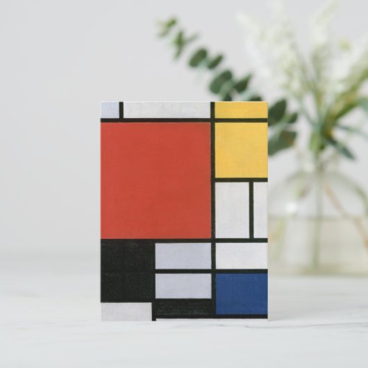 Piet Mondrian Red Blue Yellow Abstract Art ポストカード (スタンド正面)