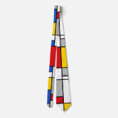 Piet Mondrian Retro Geometric Shapes Abstract Art ネクタイ (裏面)