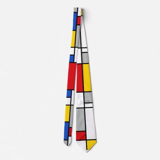 Piet Mondrian Retro Geometric Shapes Abstract Art ネクタイ (裏面)