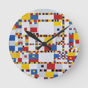 piet mondrian , victory.boogie-woogie ラウンド壁時計