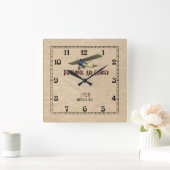 Pietenpolの空気キャンピングカー スクエア壁時計 (ホーム)