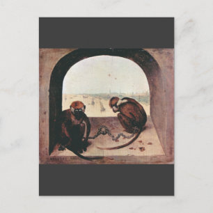 Pieter Bruegelによる2匹のサル ポストカード