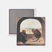 Pieter Bruegelによる2匹のサル マグネット (正面/裏面)