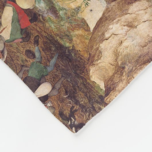 Pieter Bruegelのカルヴァリへの行列 フリースブランケット (角)