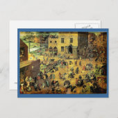 Pieter Bruegelの"Children's Games" - 1560 ポストカード (正面/裏面)