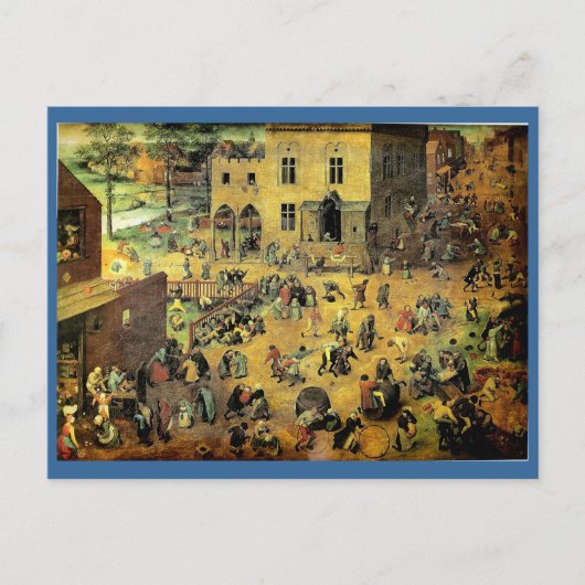 Pieter Bruegelの"Children's Games" - 1560 ポストカード (正面)