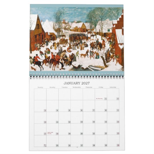 Pieter Bruegelより古い2016年 カレンダー (1月 2027)