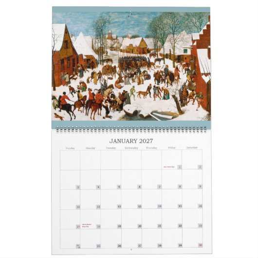 Pieter Bruegelより古く巨大な2016年 カレンダー (1月 2027)