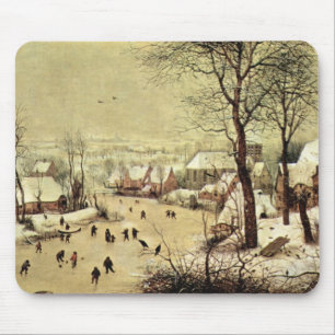 Pieter Bruegel著スケート選手との冬の景色 マウスパッド