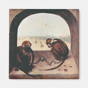Pieter Bruegel著2匹の猿 マグネット