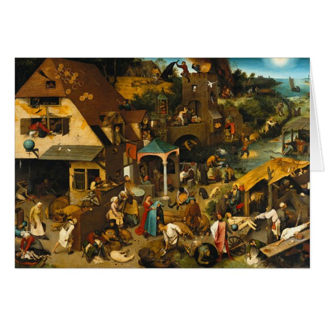 Pieter Bruegel著Netherlandishの諺年長者 (正面横)