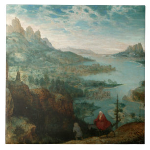 Pieter Bruegel -エジプトに飛行と美化して下さい タイル