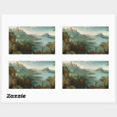 Pieter Bruegel – エジプトへのフライトで風景 長方形シール (シート)
