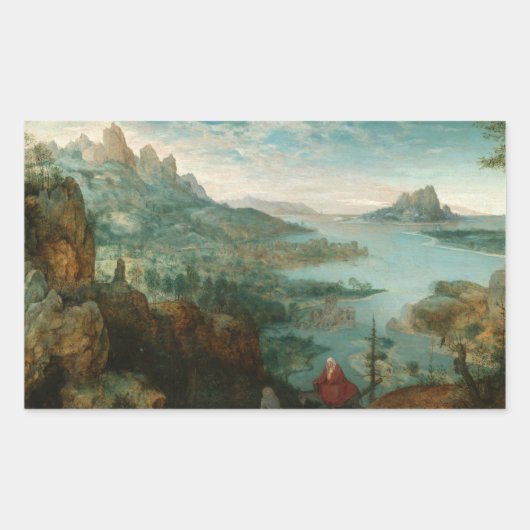 Pieter Bruegel – エジプトへのフライトで風景 長方形シール (正面)