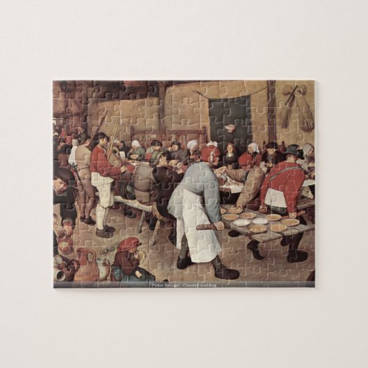 Pieter Bruegel -国の結婚式 ジグソーパズル (横)