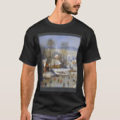 Pieter Bruegel Biと長老の冬の風景 Tシャツ (正面)