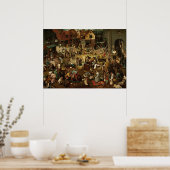 PIETER BRUEGEL - Fight betweenカーニバルとLent ポスター (キッチン)