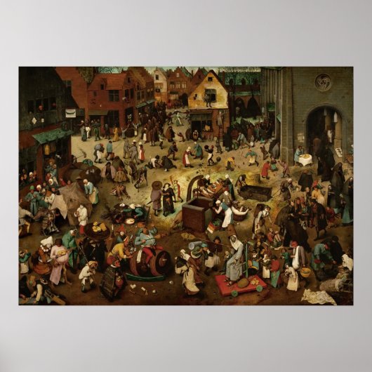 PIETER BRUEGEL - Fight betweenカーニバルとLent ポスター (正面)