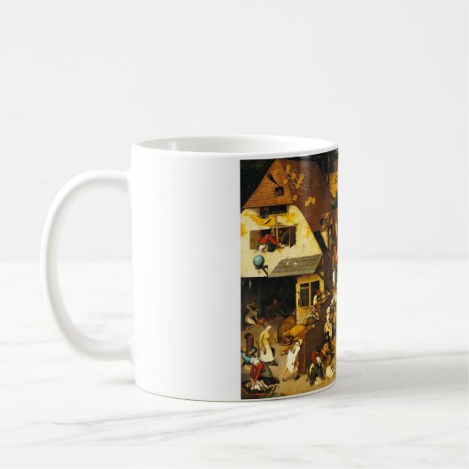 Pieter Bruegel Netherlandishの諺のマグ コーヒーマグカップ (左)