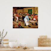 Pieter Bruegel The Elder – 農民結婚の1566 ポスター (キッチン)