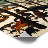 Pieter Bruegel The Elder – 雪の中でハンター ポスター (角)