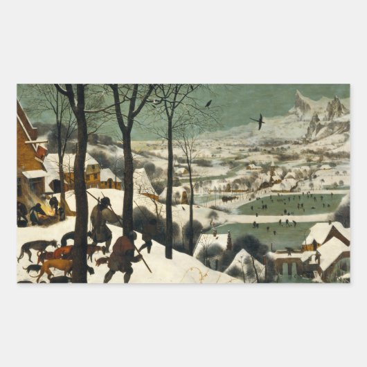 Pieter Bruegel the Elder – 雪の中のハンター 長方形シール (正面)