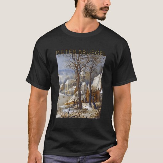 Pieter Bruegel The Elder - Bで冬の風景 Tシャツ (正面)