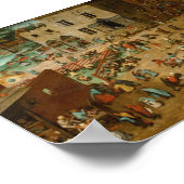 Pieter Bruegel the Elder  Children's Games ポスター (角)