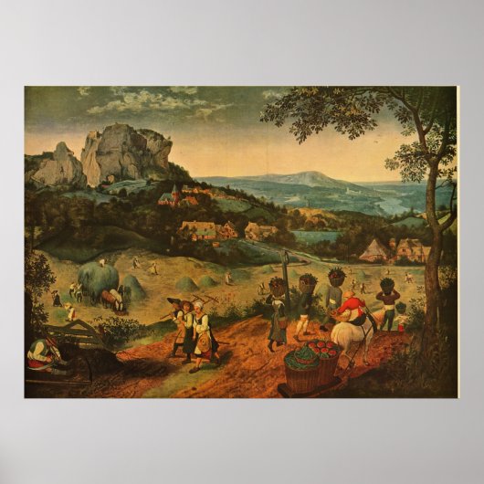 Pieter Bruegel's Bruegel's The Hay Harvest - 1565 ポスター (正面)