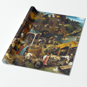 Pieter Brueghel Netherlandishの諺 ラッピングペーパー