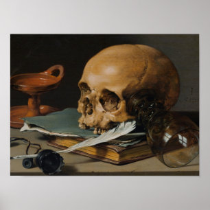 Pieter Claesz:まだ生きるスカル ポスター