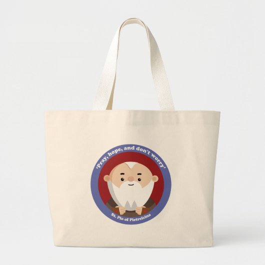 PietrelcinaのSt PIO ラージトートバッグ (正面)